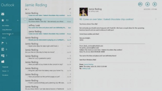 Neue Mail App in Windows 8.1 (Screenshot: Golem.de)