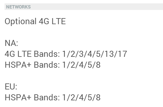 Auf der US-Produktseite des Nexus 7 werden für Europa keine LTE-Frequenzen angegeben. (Screenshot: Golem.de)