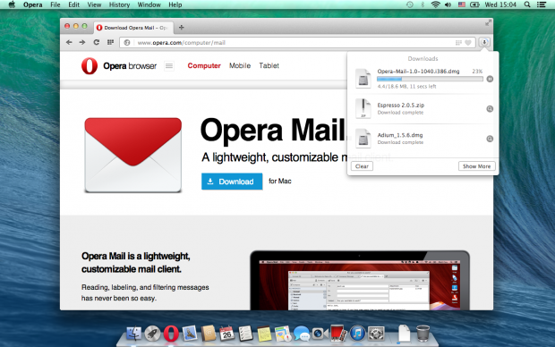 Opera 15 - Download-&Uuml;bersicht (Quelle: Opera Software)