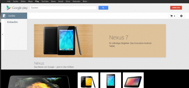 Googles neuer Play Store im Browser (Screenshot: Golem.de)