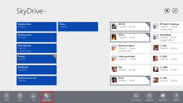 Skydrive in Windows 8.1