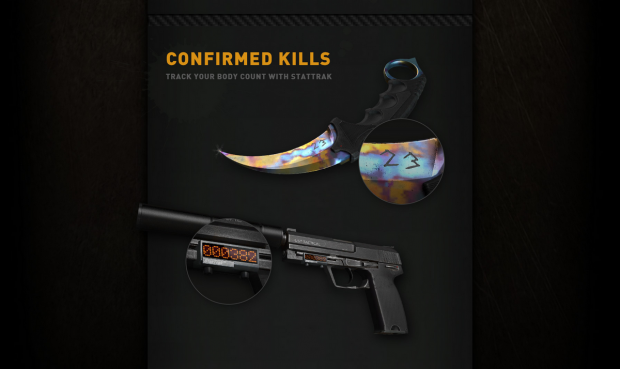 Die CS-GO-Boxen enthalten sogenannte Stattrak-Waffen, die über einen integrierten Kill-Counter verfügen.