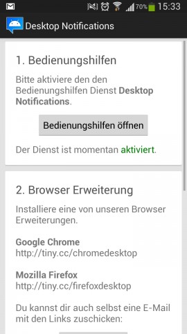 Android-Ger&auml;t und Computer werden einmalig mit Hilfe eines Passwortes verbunden. (Screenshot: Golem.de)