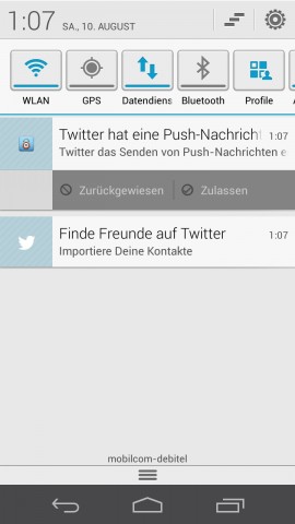 Au&szlig;erdem fragt das Ascend P6 nach, wenn eine App eine Push-Benachrichtigung schickt. (Screenshot: Golem.de)