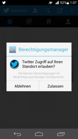 Bei erstmaliger Berechtigung wird der Nutzer ebenfalls nach seiner Zustimmung gefragt. (Screenshot: Golem.de)