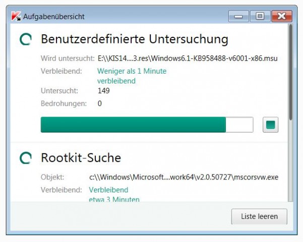 Kaspersky Internet Security 2014 - Aufgabenübersicht (Bild: Kaspersky Lab)