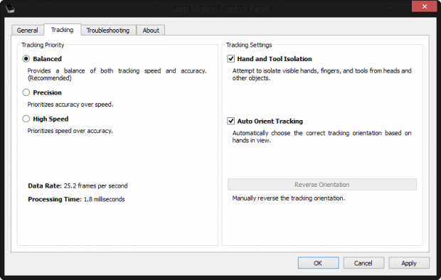 Zulasten der Präzision kann die Geschwindigkeit der Sensoren erhöht werden. (Screenshot: Golem.de)
