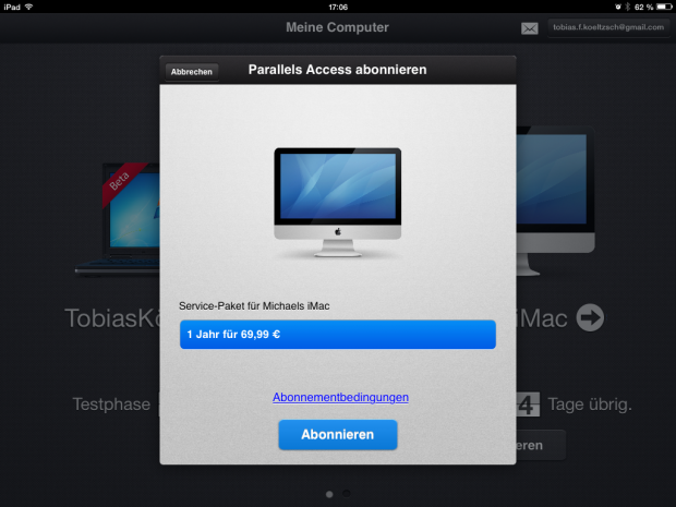Die Jahresgeb&uuml;hr pro verbundenem Rechner ist mit 70 Euro nicht gerade niedrig. (Screenshot: Golem.de)