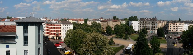 Mit den bereits vom normalen Galaxy S4 gewohnten Zusatzfunktionen können unter anderem auch Panorama-Aufnahmen gemacht werden. (Bild: Tobias Költzsch)