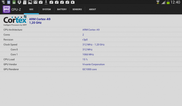 Das Tablet hat einen Zweikernprozessor. (Screenshot: Golem.de)
