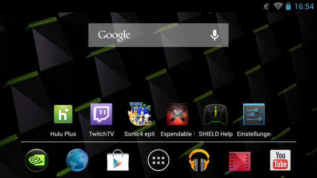 Der leicht angepasste Homescreen von Android 4.2.1 (Screenshot: Golem.de)