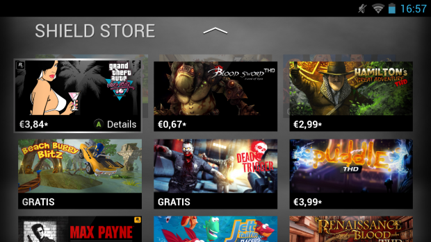 Im Shield-Store finden sich auf den Tegra 4 sowie auf die Controller-Steuerung angepasste Titel. (Screenshot: Golem.de)