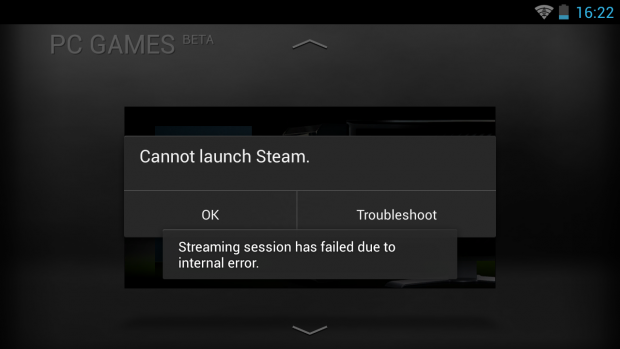 Gelegentlich mag sich Shield nicht korrekt verbinden. (Screenshot: Golem.de)