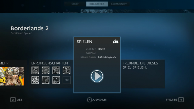 Per Tastendruck startet der ausgewählte Titel, ... (Screenshot: Golem.de)