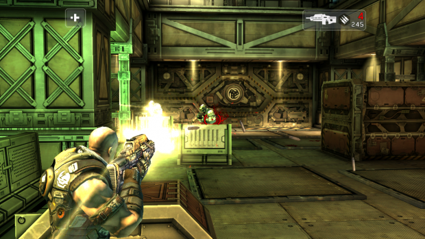 Shadowgun steuert sich wie ein klassischer Konsolen-Shooter. (Screenshot: Golem.de)