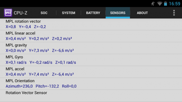 ... und den Sensoren. (Screenshot: Golem.de)