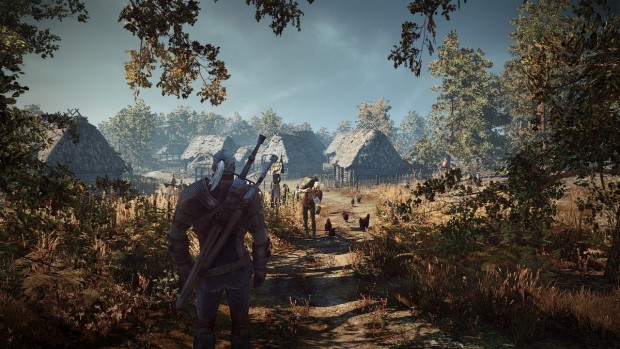 In einem kleinen Dorf findet der Hexer den einzigen &Uuml;berlebenden der Attacke durch die Wilde Jagd. (Screenshot: CD Projekt Red)