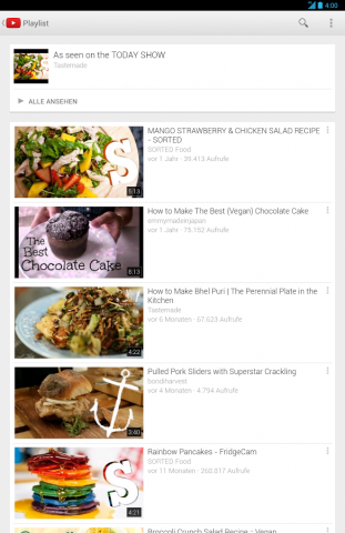 Youtube-App f&uuml;r Android (Quelle: Google)