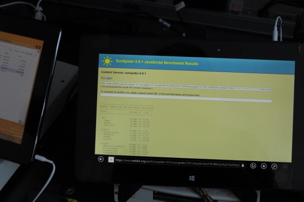 Sunspider auf Bay Trail