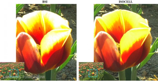 Bild mit BSI-Sensor (links) und rechts Bild mit Isocell-Sensor (Bild: Samsung)