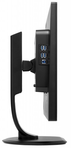 Neben vielen Display-Eingängen bietet der Monitor noch vier USB-3.0-Anschlüsse. (Bild: Philips)