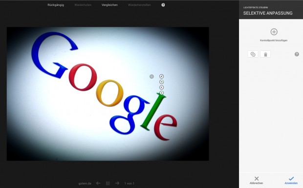 Google Plus: Bildbearbeitung im Browser (Bild: Andreas Donath)
