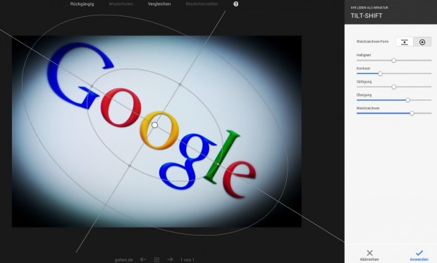 Google Plus: Bildbearbeitung im Browser (Bild: Andreas Donath)
