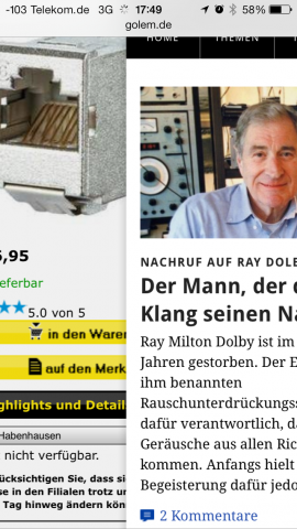 Per Wischgeste kann die zuvor besuchte Webseite aufgerufen werden. (Screenshot: Golem.de)