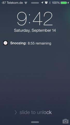 Ein Antippen des Weckers bringt leider nur 9 Minuten weiteren Schlaf. (Screenshot: Golem.de)