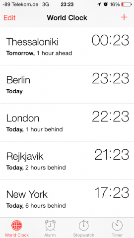 Die Uhren-App... (Screenshot: Golem.de)