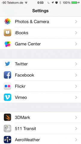 ... während die App-Einstellungen mehrfarbig sind. (Screenshot: Golem.de)