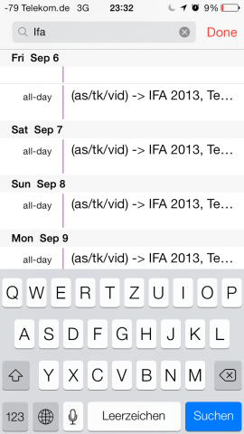 Suche im Kalender (Screenshot: Golem.de)