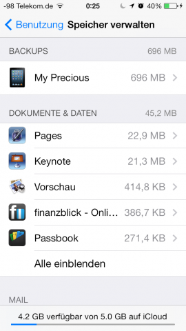 iCloud-Verwaltung (Screenshot: Golem.de)