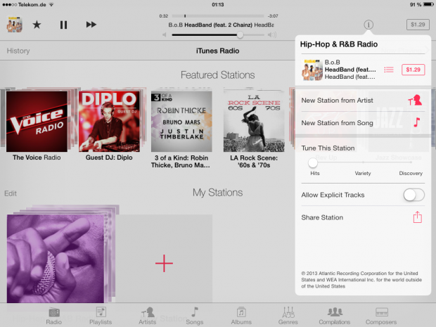 In der Radioinfobox kann der Nutzer auch nicht jugendfreie Musik aktivieren. (Screenshot: Golem.de)
