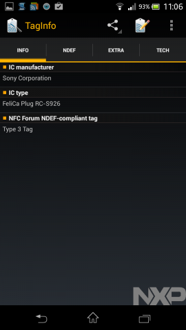 Das NFC-Tag ist von Sony. (Screenshot: Golem.de)
