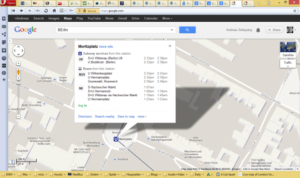 Bushaltestellen sind nicht so einfach zu finden. Bei Google Transit haben sie keinen besonders hohen Stellenwert.(Screenshot: Golem.de)