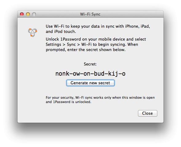 WLAN-Synchronisation von 1Password  4.0 (Bild: Agilebits)