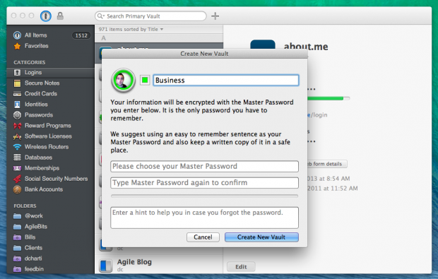 1Password  4.0 (Bild: Agilebits)