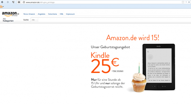 So wurde die Überraschung auf der Startseite um 15 Uhr beworben.