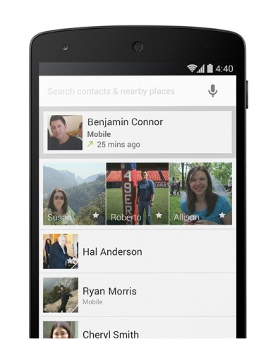 Über die Telefon-App können jetzt auch Nummern nahe gelegener Geschäfte durchsucht werden. Zudem werden die Kontakte nach der Häufigkeit ihrer Nutzung geordnet. (Bild: Google)
