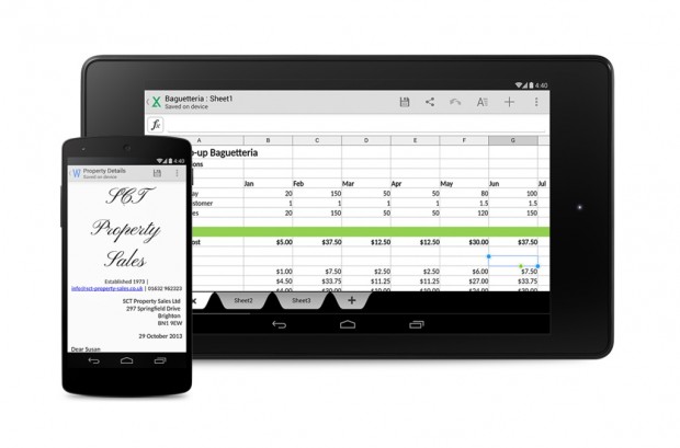 Die neu gestaltete Quickoffice-App (Bild: Google)