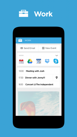 Der Arbeitsbildschirm passt die App-Auswahl an den Büroalltag an. (Bild: Aviate)