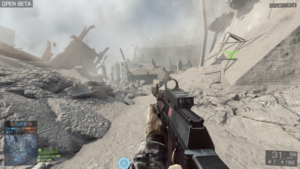 ... und der Flaggenpunkt rutscht ans Ende der Ruine. (Screenshot: Marc Sauter/Golem.de)