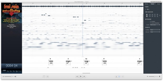 Capo 3 erkennt das Tempo der importierten Musiktitel. (Screenshot: Golem.de)