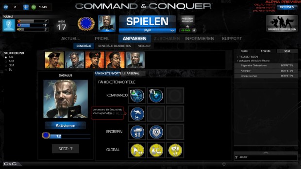 Nur gegen Command Points gibt es Aufwertungen wie mehr Gesundheit für Flugeinheiten. (Screenshot: Marc Sauter/Golem.de)