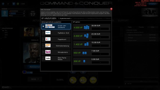 Victory Points schalten wie Command Points Generäle frei, kosten aber bares Geld. (Screenshot: Marc Sauter/Golem.de)