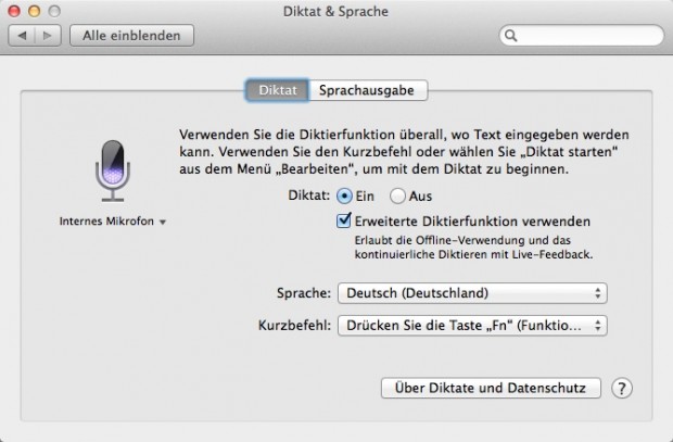 Die Spracheingabe kann nun auch während des Sprechens den erkannten Text ausgeben. (Screenshot: Golem.de)