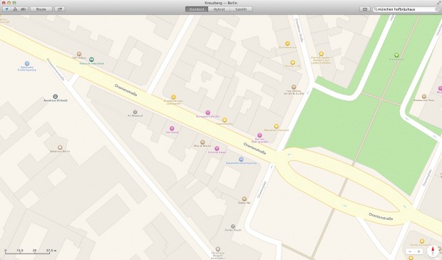 Karten-App (Screenshot: Golem.de)