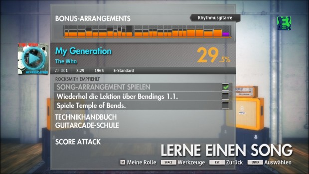 Der Spieler erhält nach Liedende eine Bewertung und weitere Empfehlungen. 