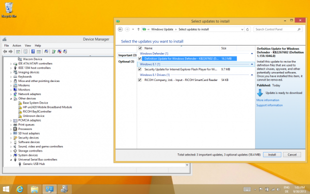 Erstinstallation auf einem Elitebook 2740p. Die meisten Treiber bringt das Betriebssystem mit,... (Screenshot: Golem.de)